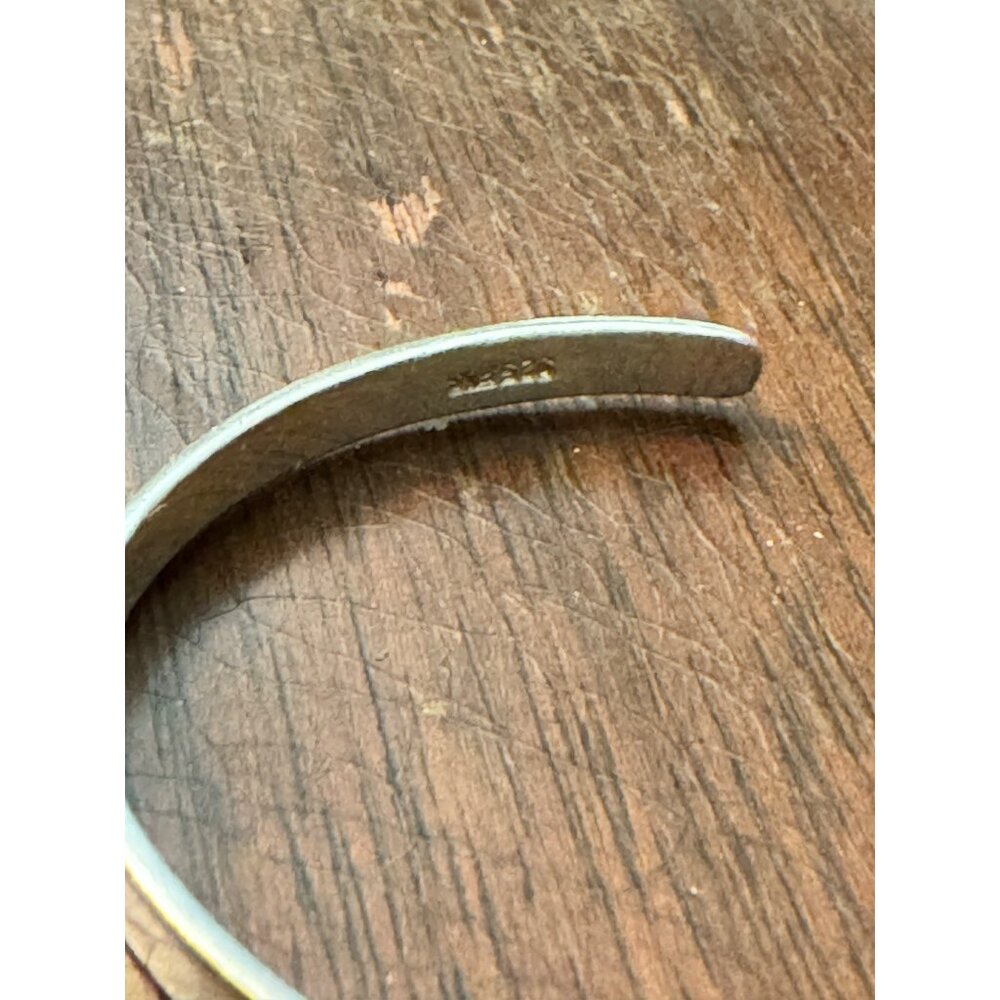 925 Sterling Silver Vintage Hope Dream Believe Stamped Cuff Bracelet - Picture 7 of 9